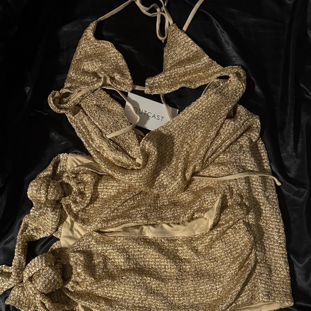 Gold Textured dress from OUTCAST